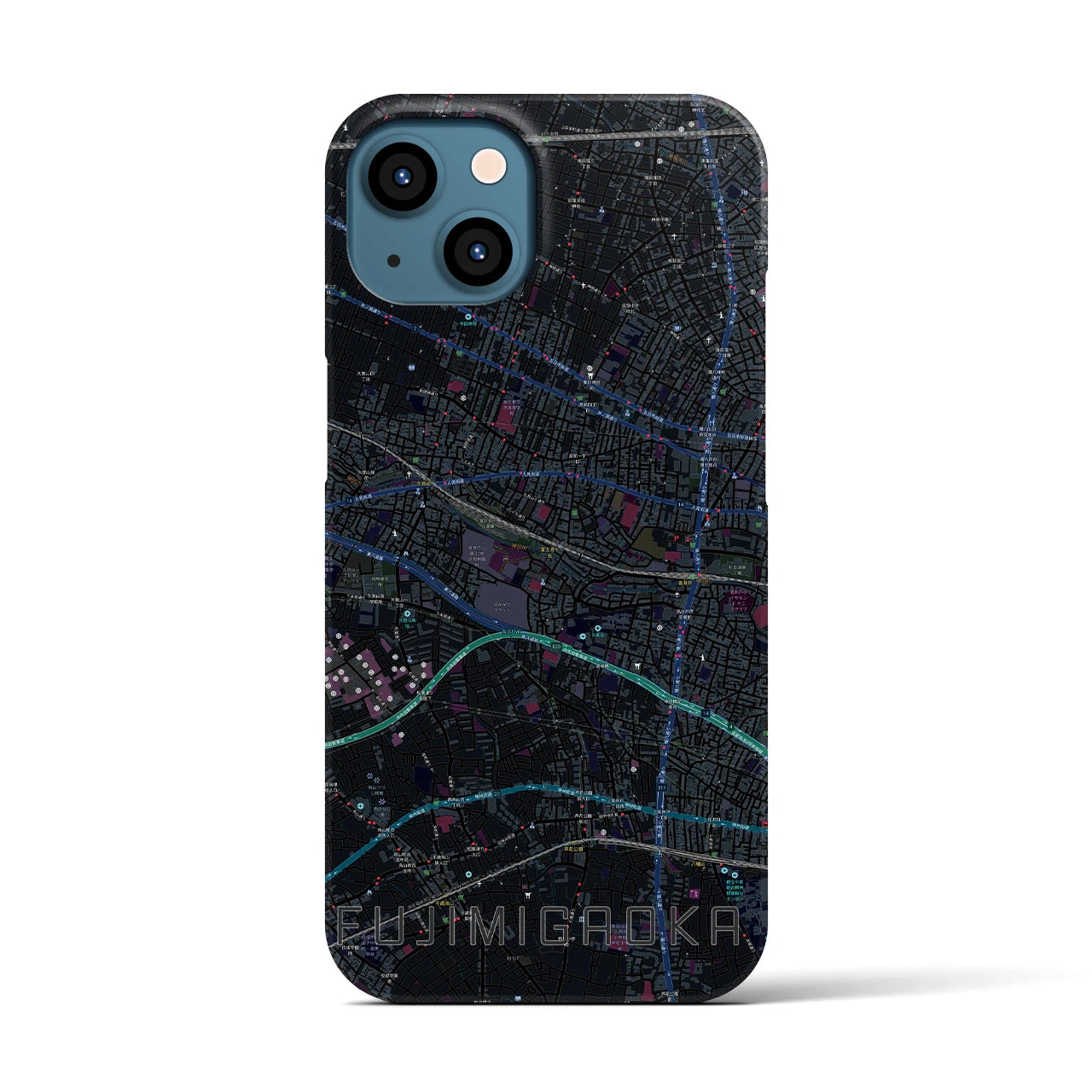 【富士見ヶ丘（東京都）】地図柄iPhoneケース（バックカバータイプ）