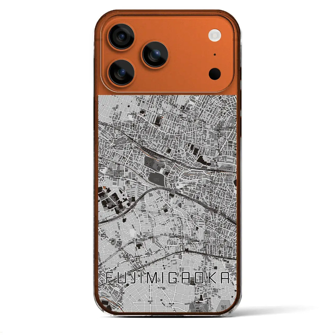 【富士見ヶ丘(東京都)】地図柄iPhoneケース(クリアタイプ)モノトーン・iPhone 17 Pro Max 用