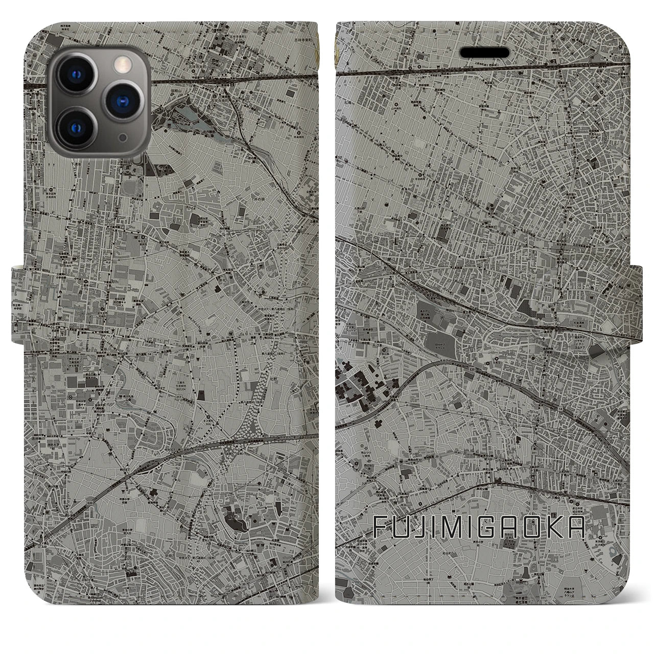 【富士見ヶ丘（東京都）】地図柄iPhoneケース（手帳タイプ）