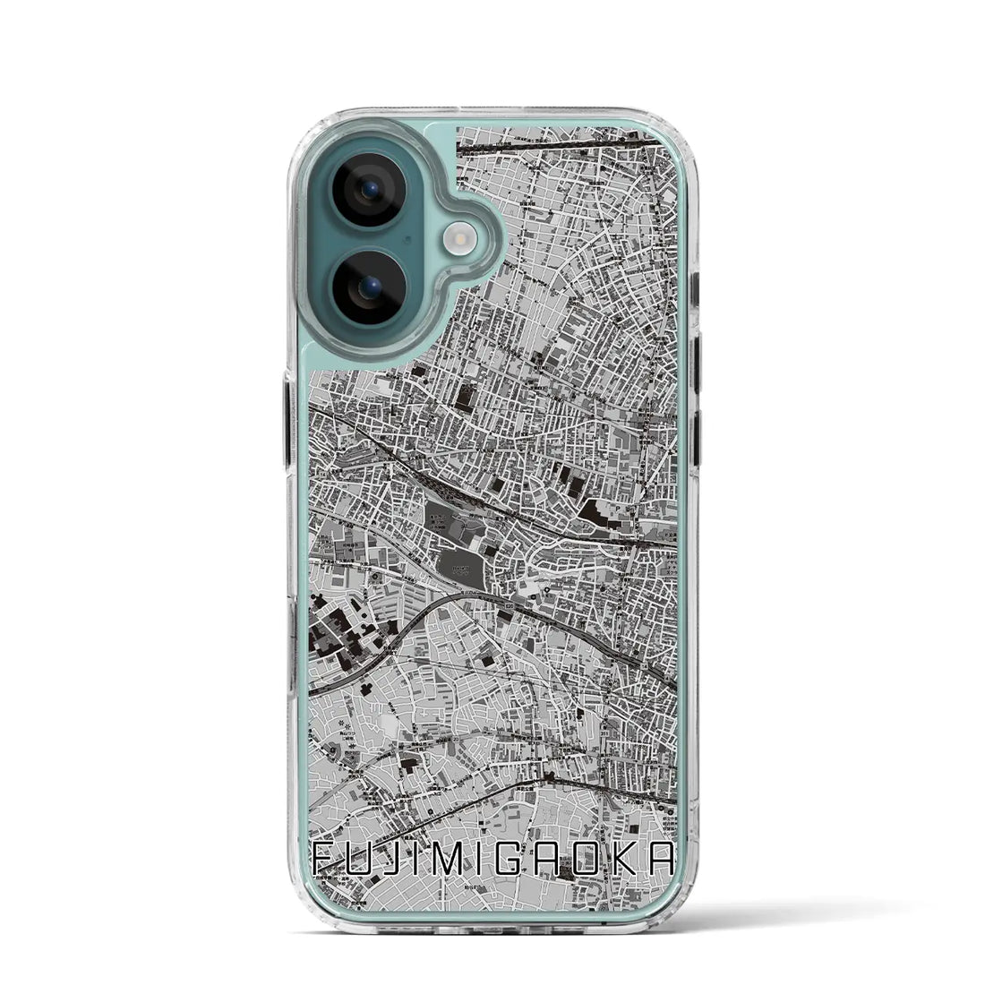 【富士見ヶ丘（東京都）】地図柄iPhoneケース（MagSafeタイプ）モノトーン・iPhone 16 Pro 用