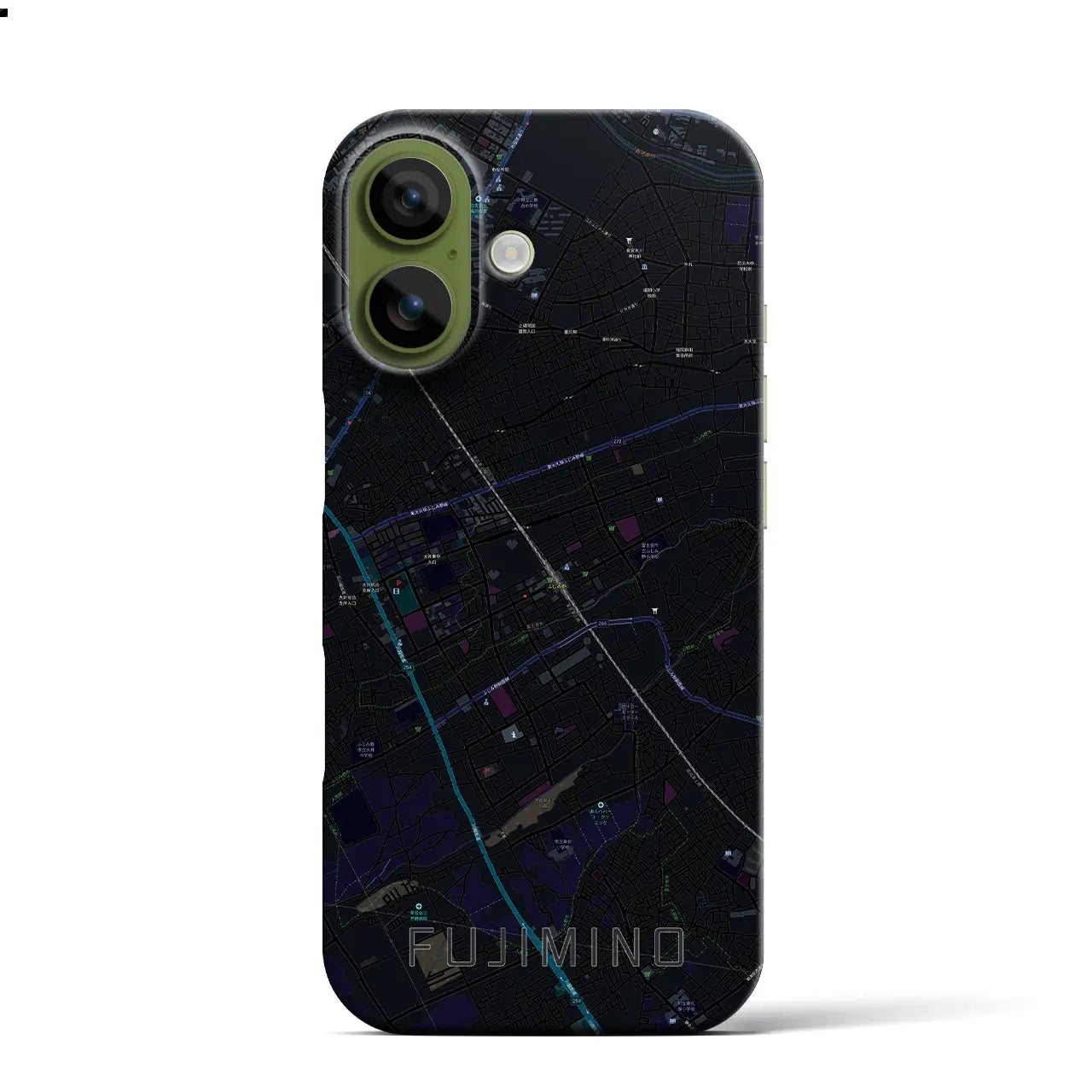 【ふじみ野（埼玉県）】地図柄iPhoneケース（バックカバータイプ）