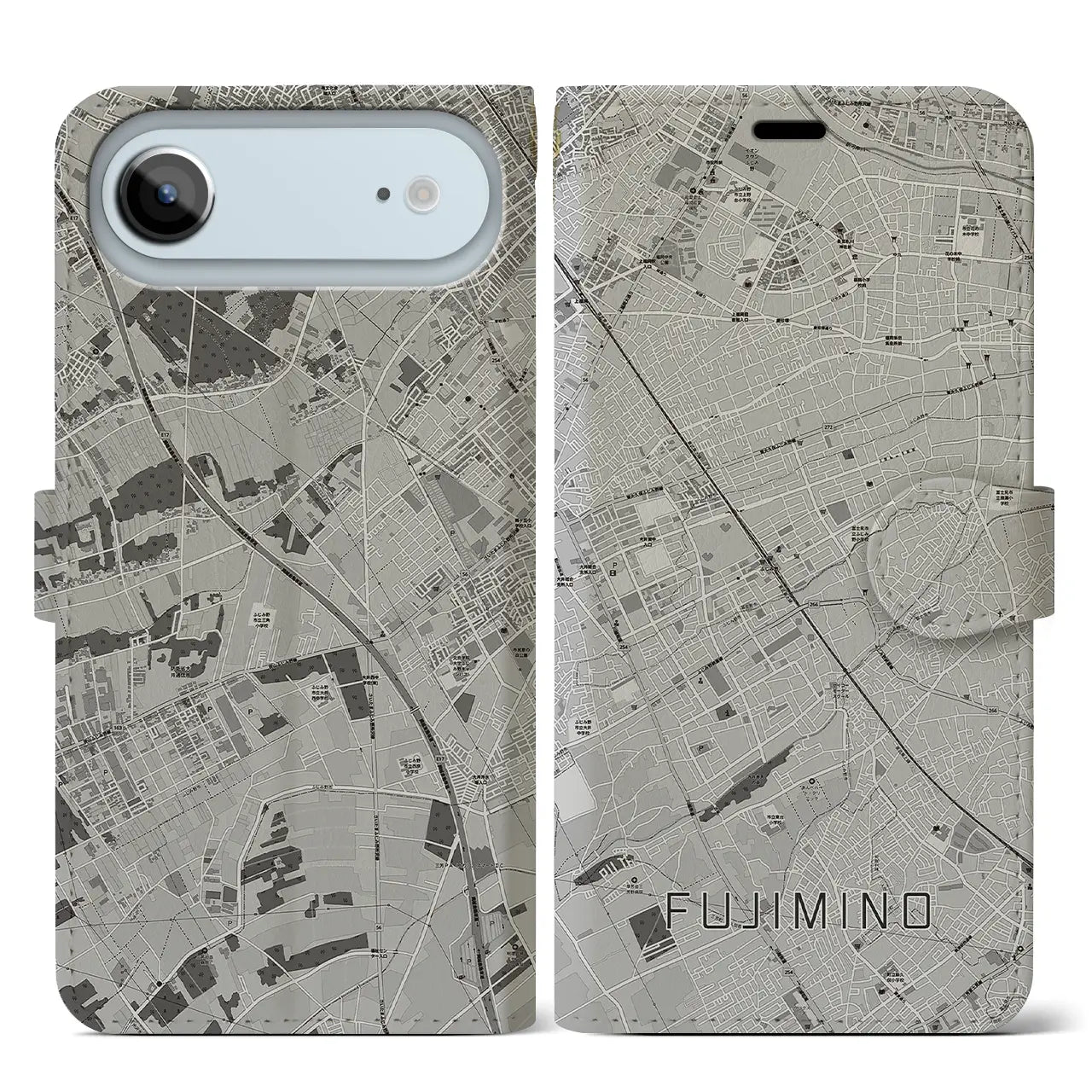 【ふじみ野（埼玉県）】地図柄iPhoneケース（手帳タイプ）