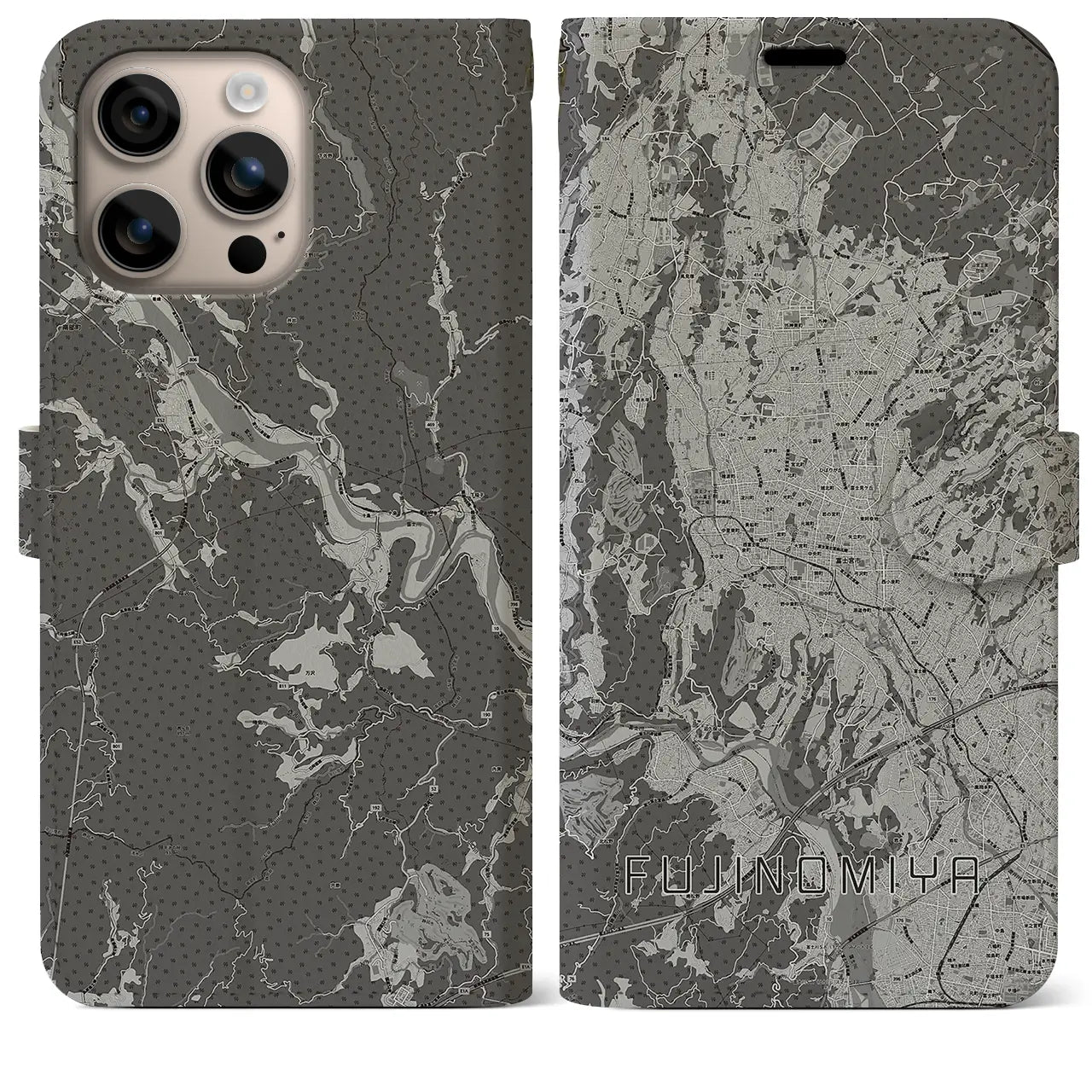 【富士宮（静岡県）】地図柄iPhoneケース（手帳タイプ）