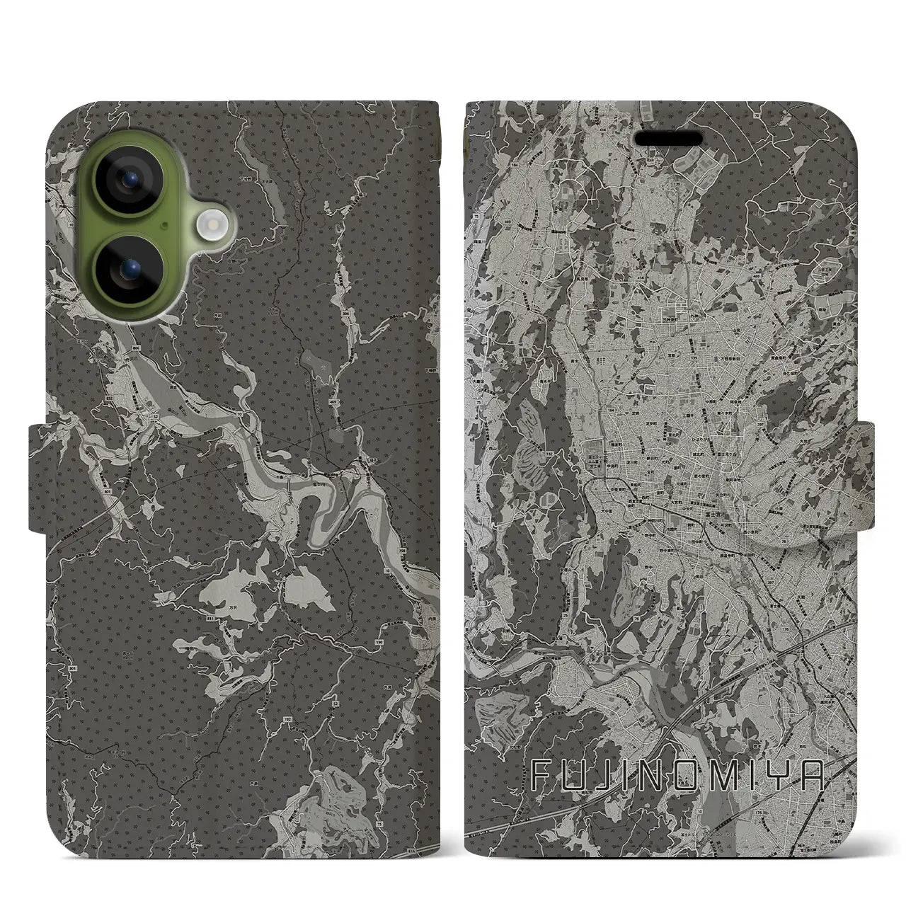 【富士宮（静岡県）】地図柄iPhoneケース（手帳タイプ）