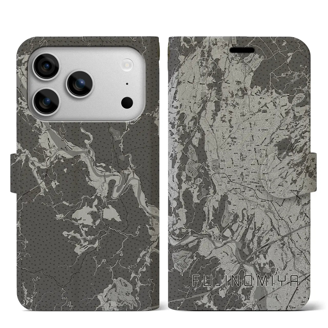 【富士宮（静岡県）】地図柄iPhoneケース（手帳タイプ）