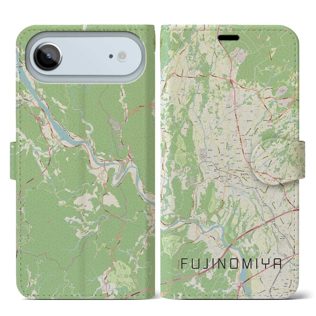 【富士宮（静岡県）】地図柄iPhoneケース（手帳タイプ）