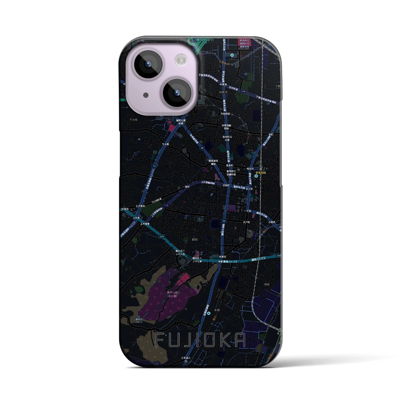 【藤岡2（群馬県）】地図柄iPhoneケース（バックカバータイプ）