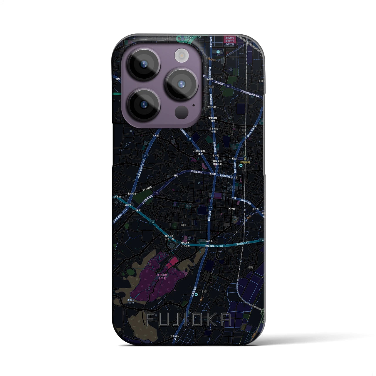 【藤岡2（群馬県）】地図柄iPhoneケース（バックカバータイプ）