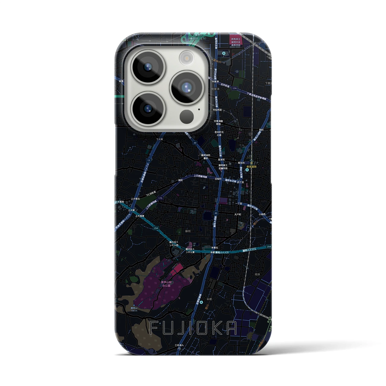 【藤岡2（群馬県）】地図柄iPhoneケース（バックカバータイプ）