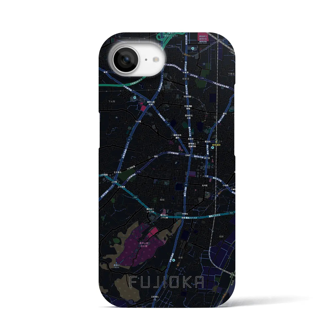【藤岡2（群馬県）】地図柄iPhoneケース（バックカバータイプ）