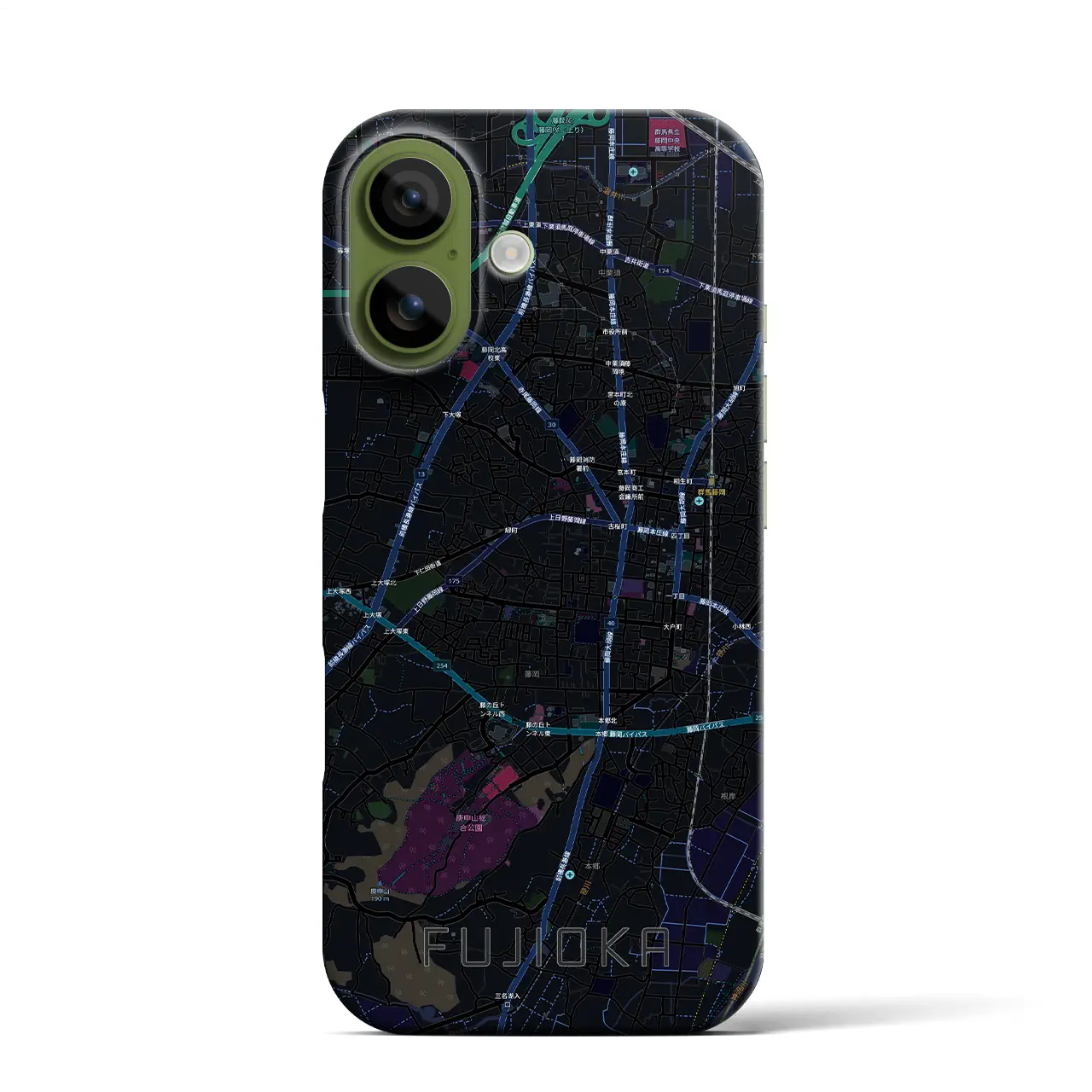 【藤岡2（群馬県）】地図柄iPhoneケース（バックカバータイプ）