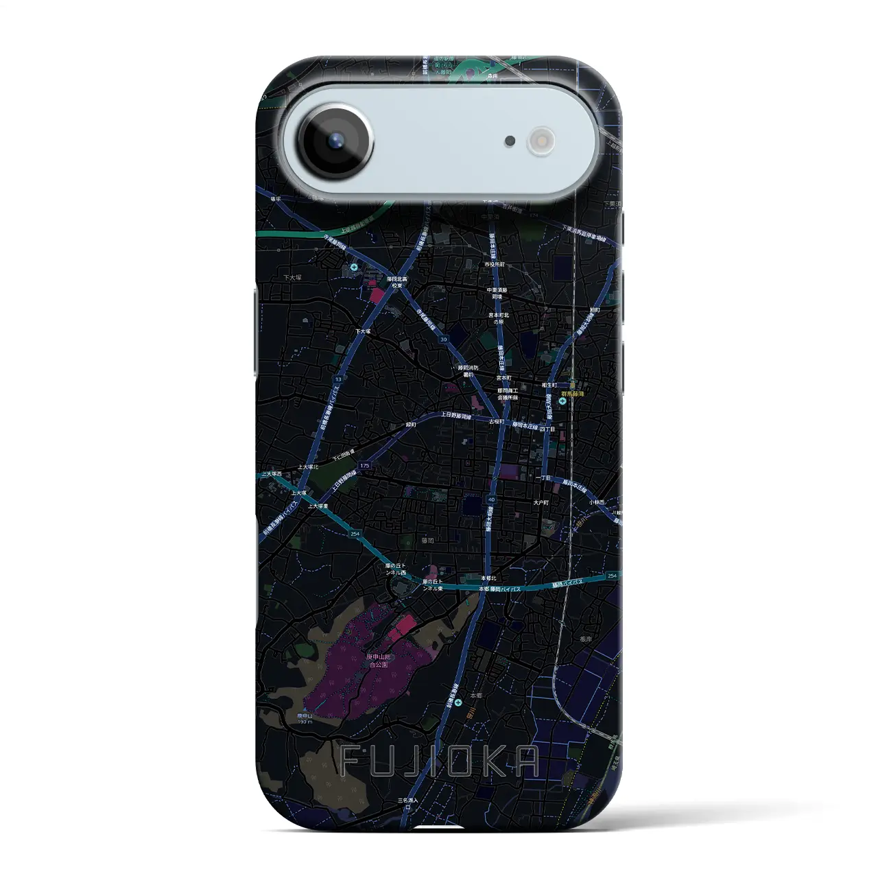 【藤岡2（群馬県）】地図柄iPhoneケース（バックカバータイプ）
