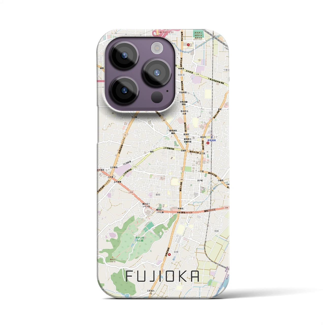 【藤岡2（群馬県）】地図柄iPhoneケース（バックカバータイプ）