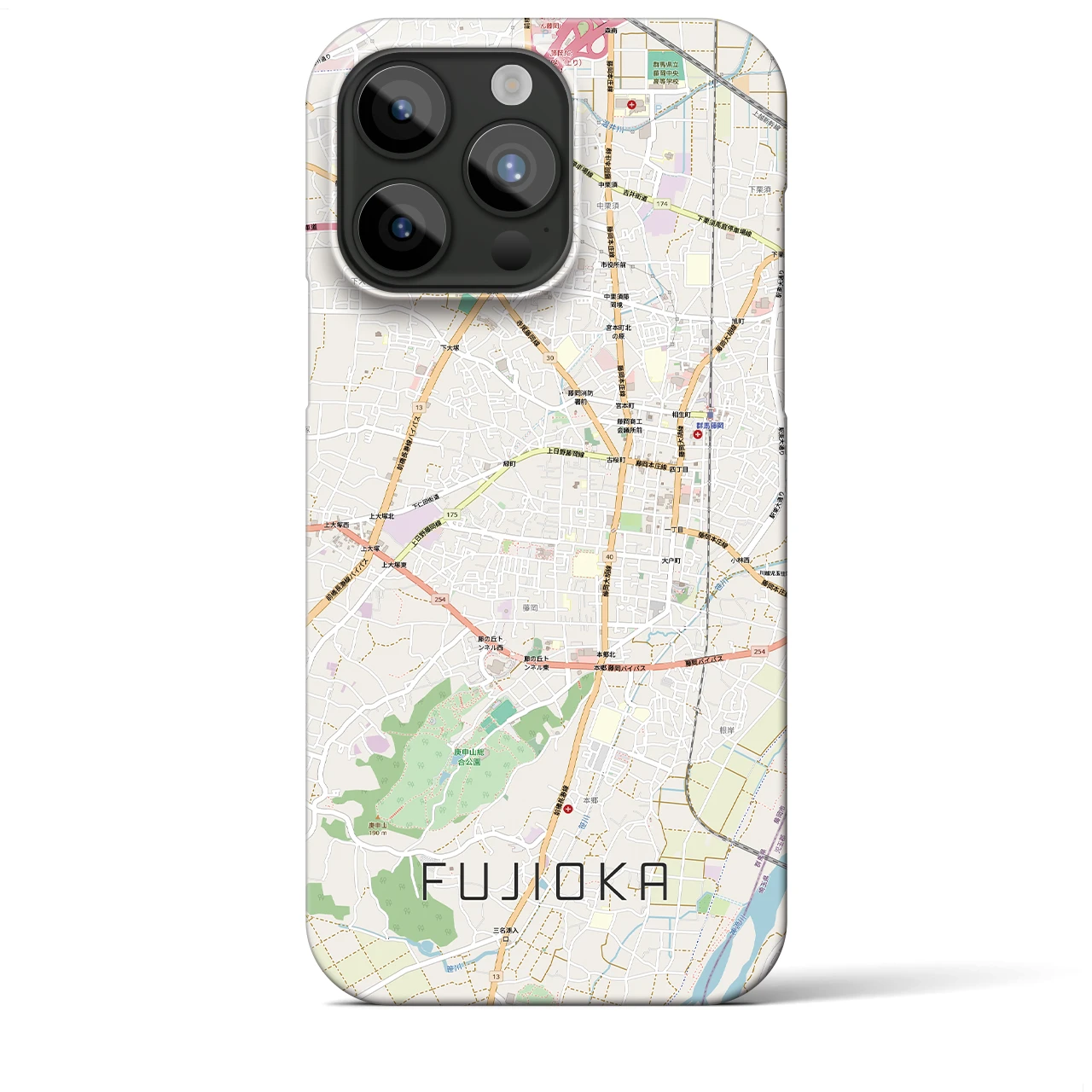 【藤岡2（群馬県）】地図柄iPhoneケース（バックカバータイプ）
