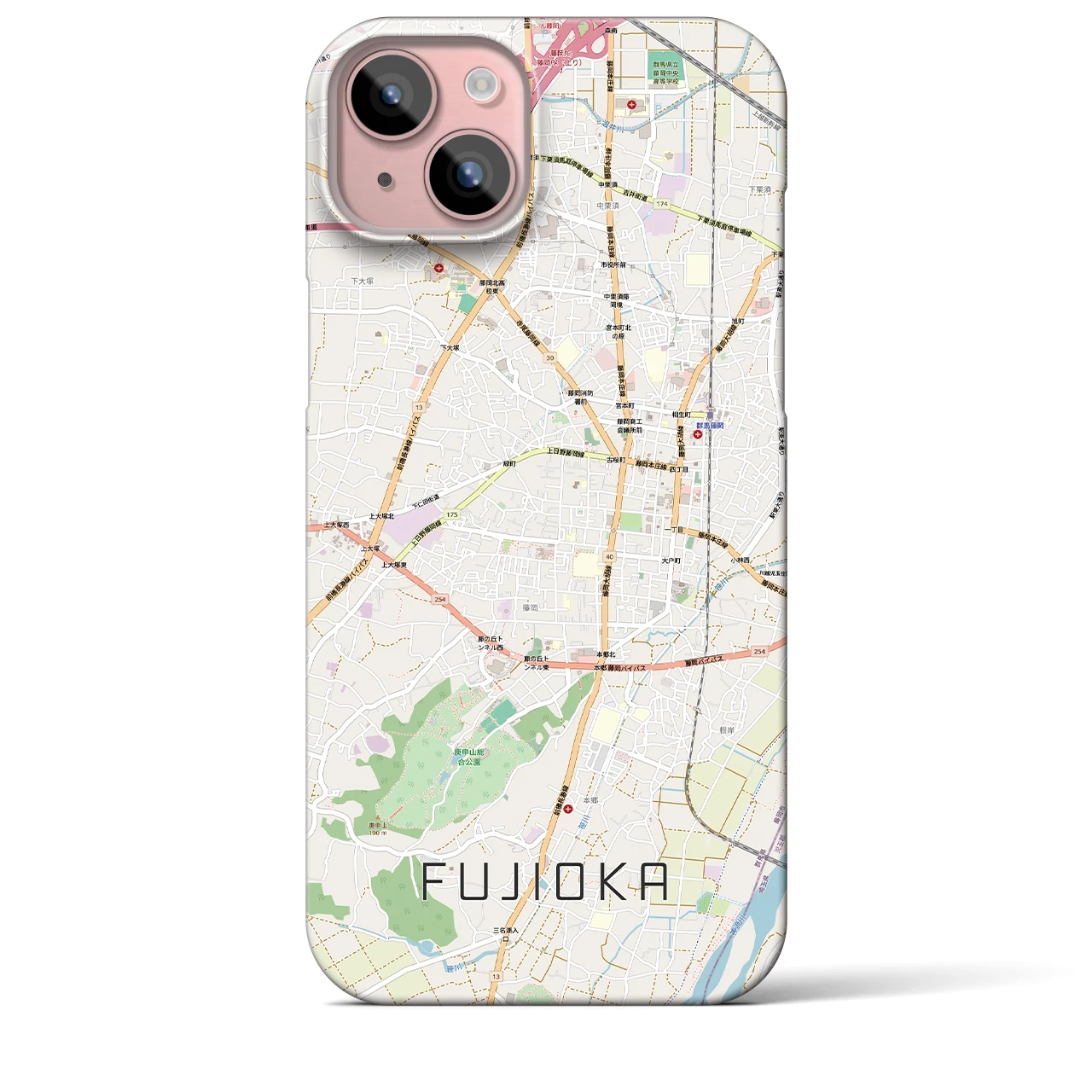 【藤岡2（群馬県）】地図柄iPhoneケース（バックカバータイプ）