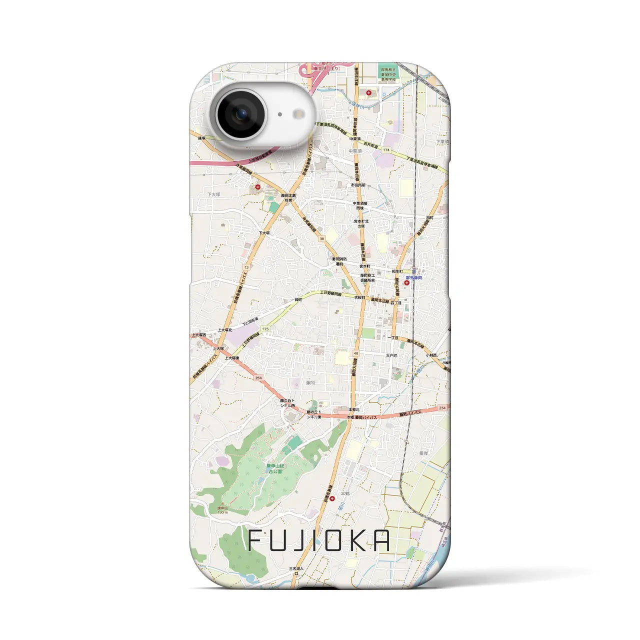 【藤岡2（群馬県）】地図柄iPhoneケース（バックカバータイプ）
