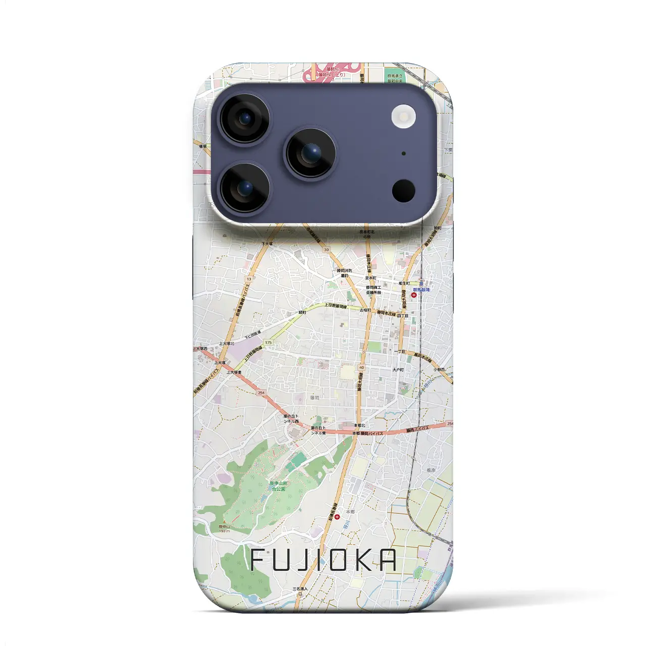【藤岡2（群馬県）】地図柄iPhoneケース（バックカバータイプ）ナチュラル・iPhone 17 Pro Max 用