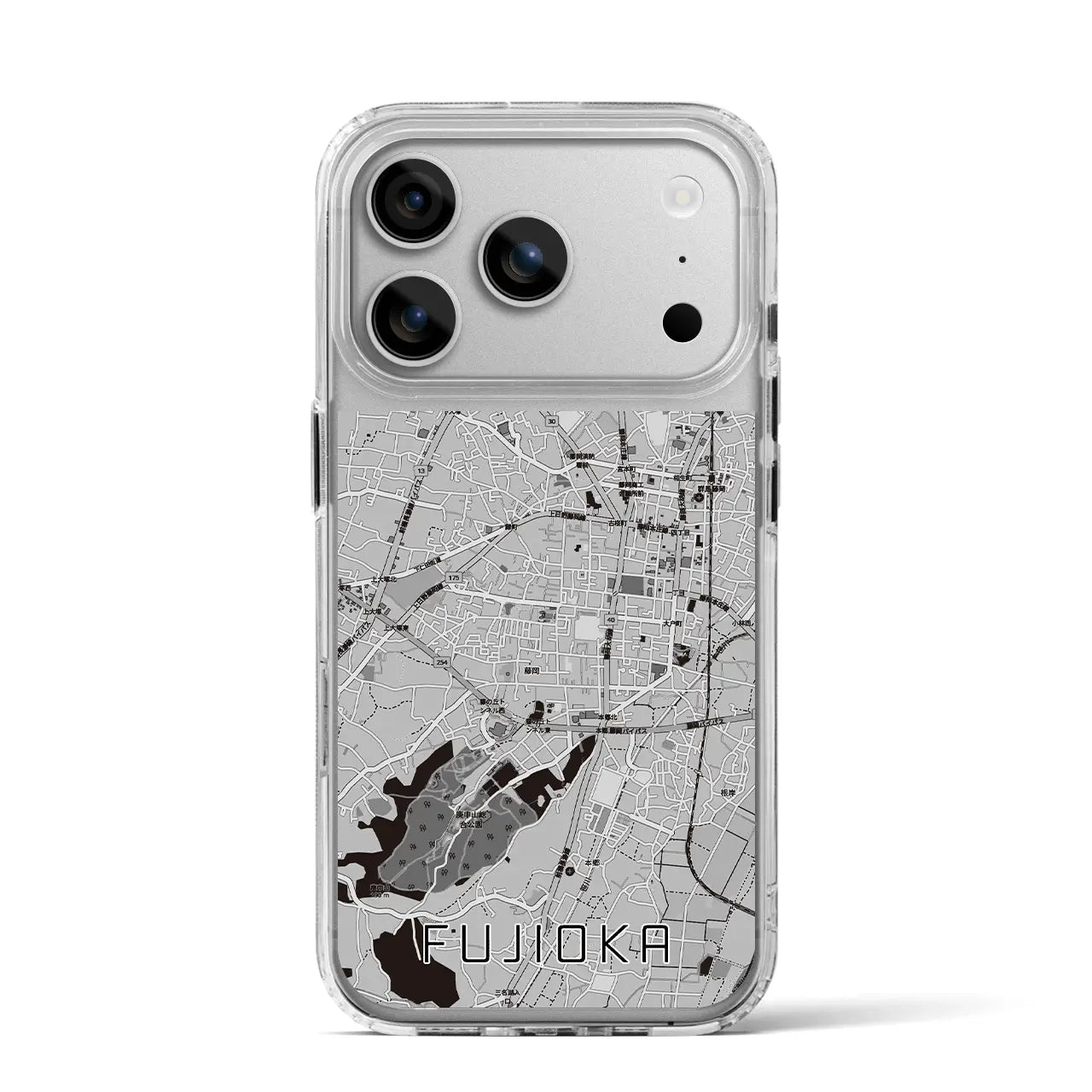 【藤岡2（群馬県）】地図柄iPhoneケース（MagSafeタイプ）モノトーン・iPhone 17 Pro Max 用