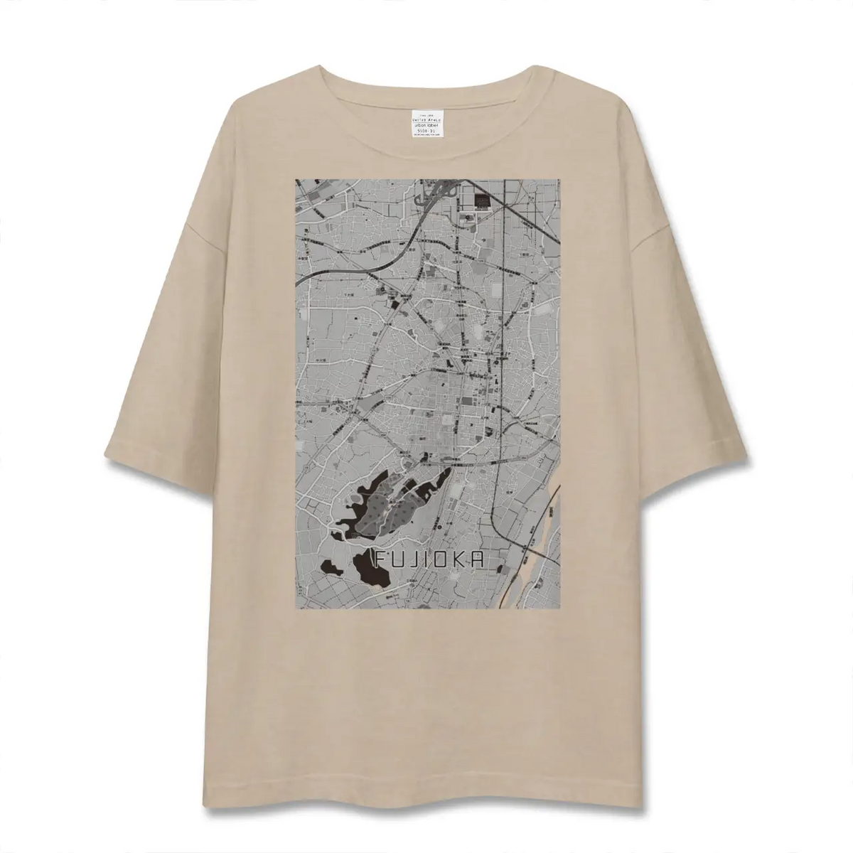 【藤岡2（群馬県）】地図柄ビッグシルエットTシャツ