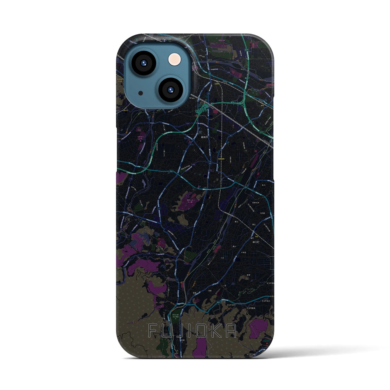 【藤岡（群馬県）】地図柄iPhoneケース（バックカバータイプ）