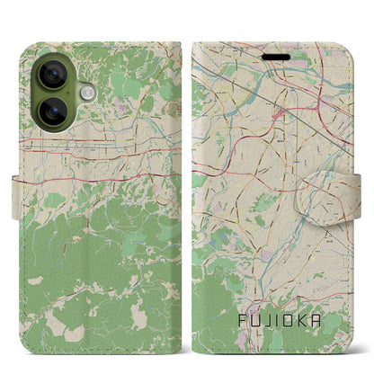 【藤岡（群馬県）】地図柄iPhoneケース（手帳タイプ）