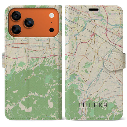 【藤岡（群馬県）】地図柄iPhoneケース（手帳タイプ）