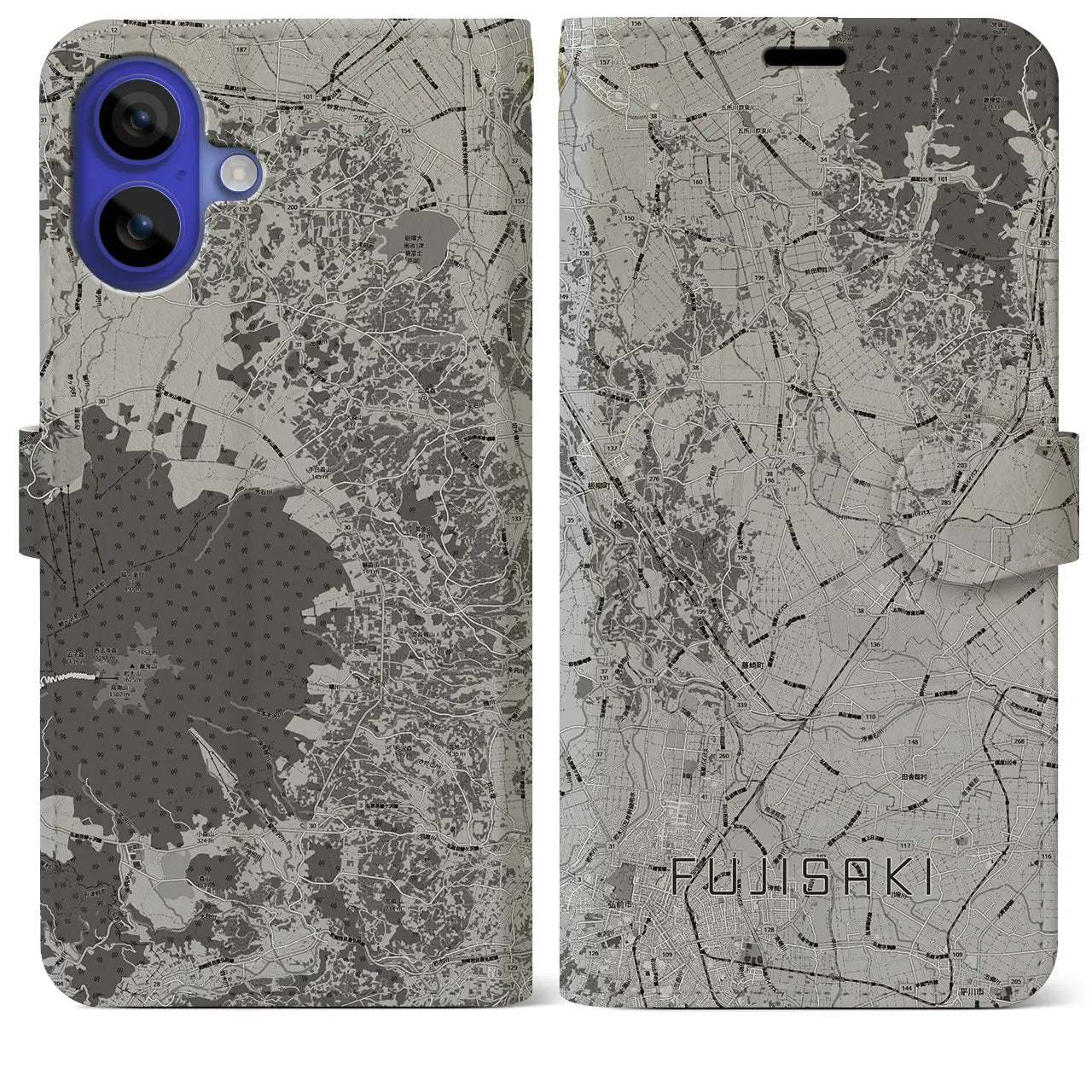 【藤崎（青森県）】地図柄iPhoneケース（手帳タイプ）