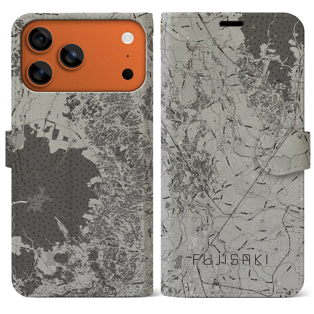 【藤崎（青森県）】地図柄iPhoneケース（手帳タイプ）