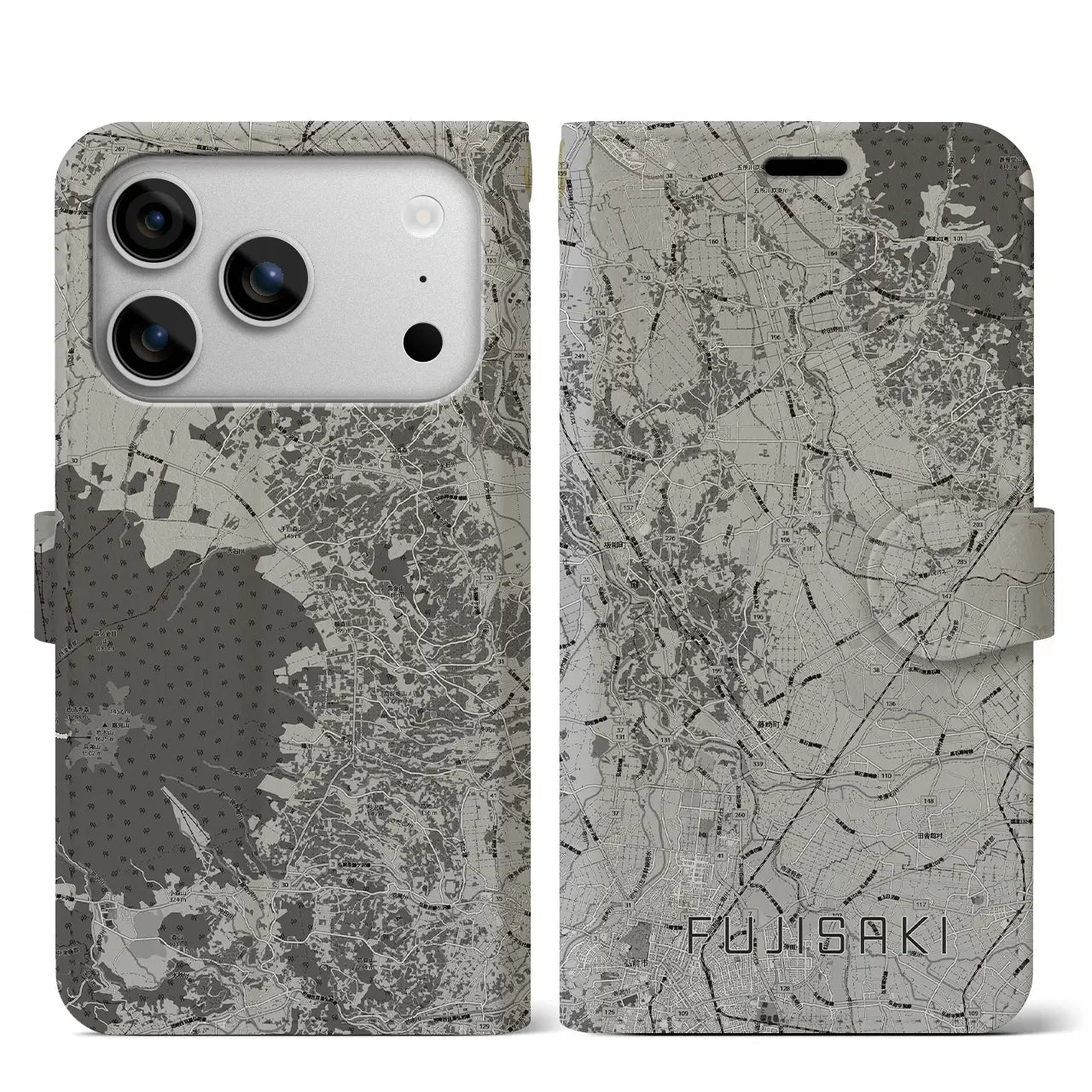 【藤崎（青森県）】地図柄iPhoneケース（手帳タイプ）