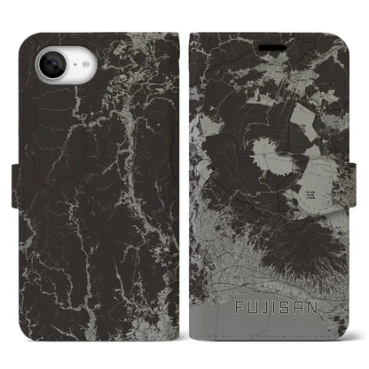 【富士山（静岡県）】地図柄iPhoneケース（手帳タイプ）