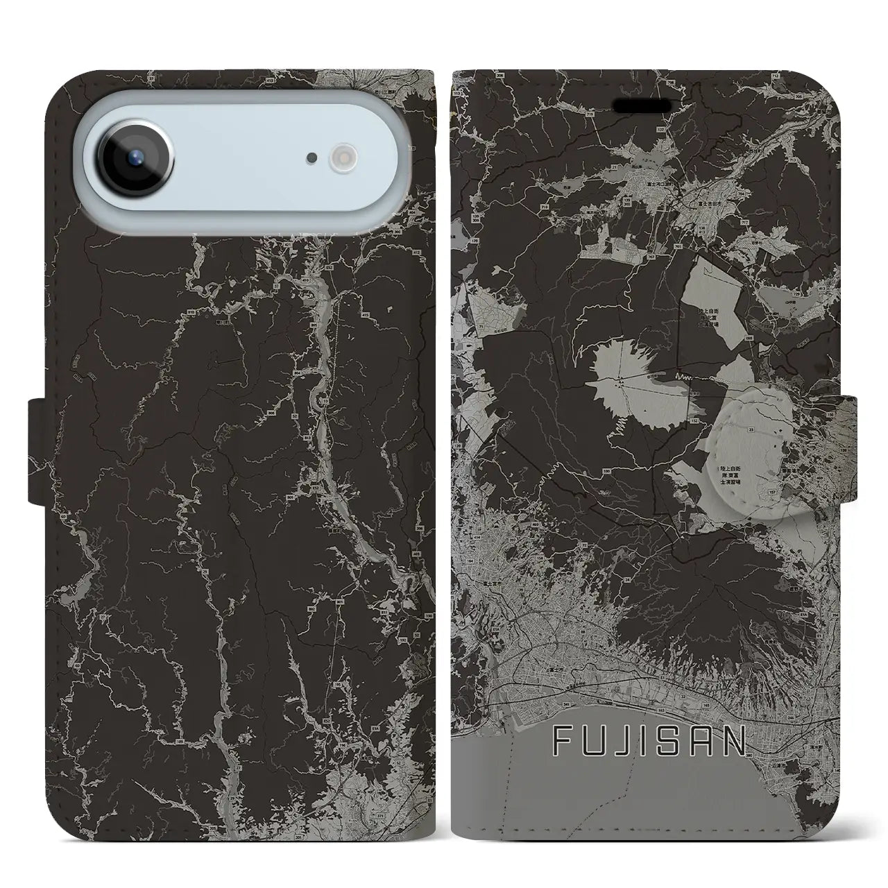 【富士山（静岡県）】地図柄iPhoneケース（手帳タイプ）