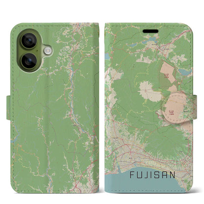 【富士山（静岡県）】地図柄iPhoneケース（手帳タイプ）