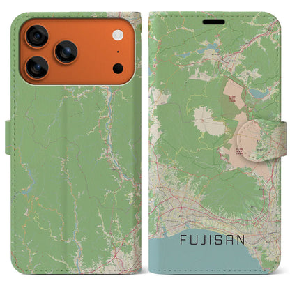 【富士山（静岡県）】地図柄iPhoneケース（手帳タイプ）