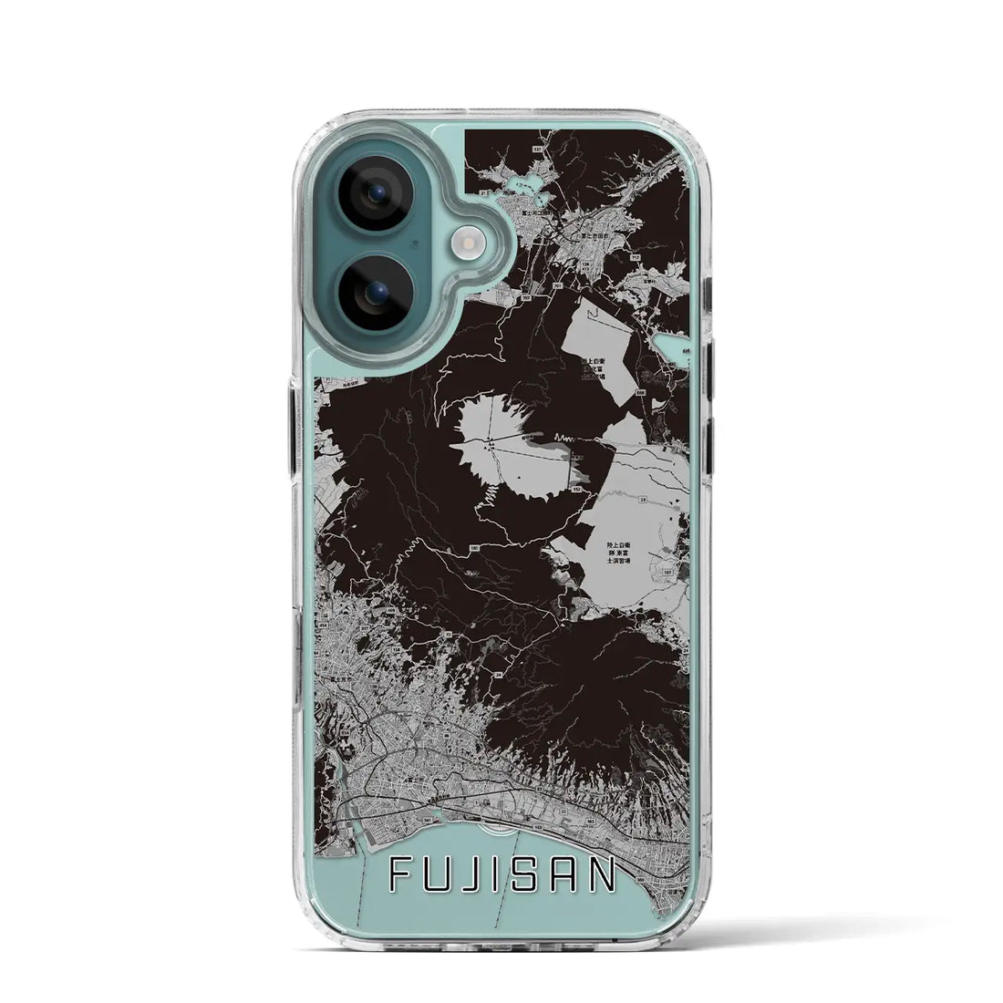【富士山(静岡県)】地図柄iPhoneケース(MagSafeタイプ)モノトーン・iPhone 16 Pro 用