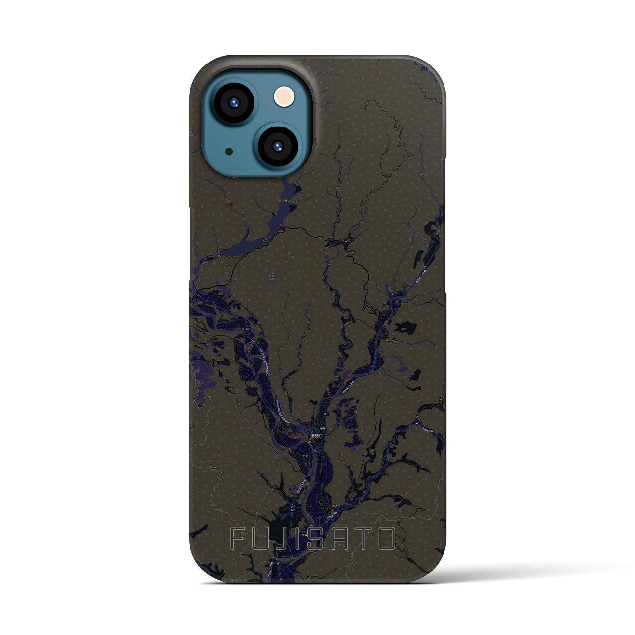 【藤里（秋田県）】地図柄iPhoneケース（バックカバータイプ）