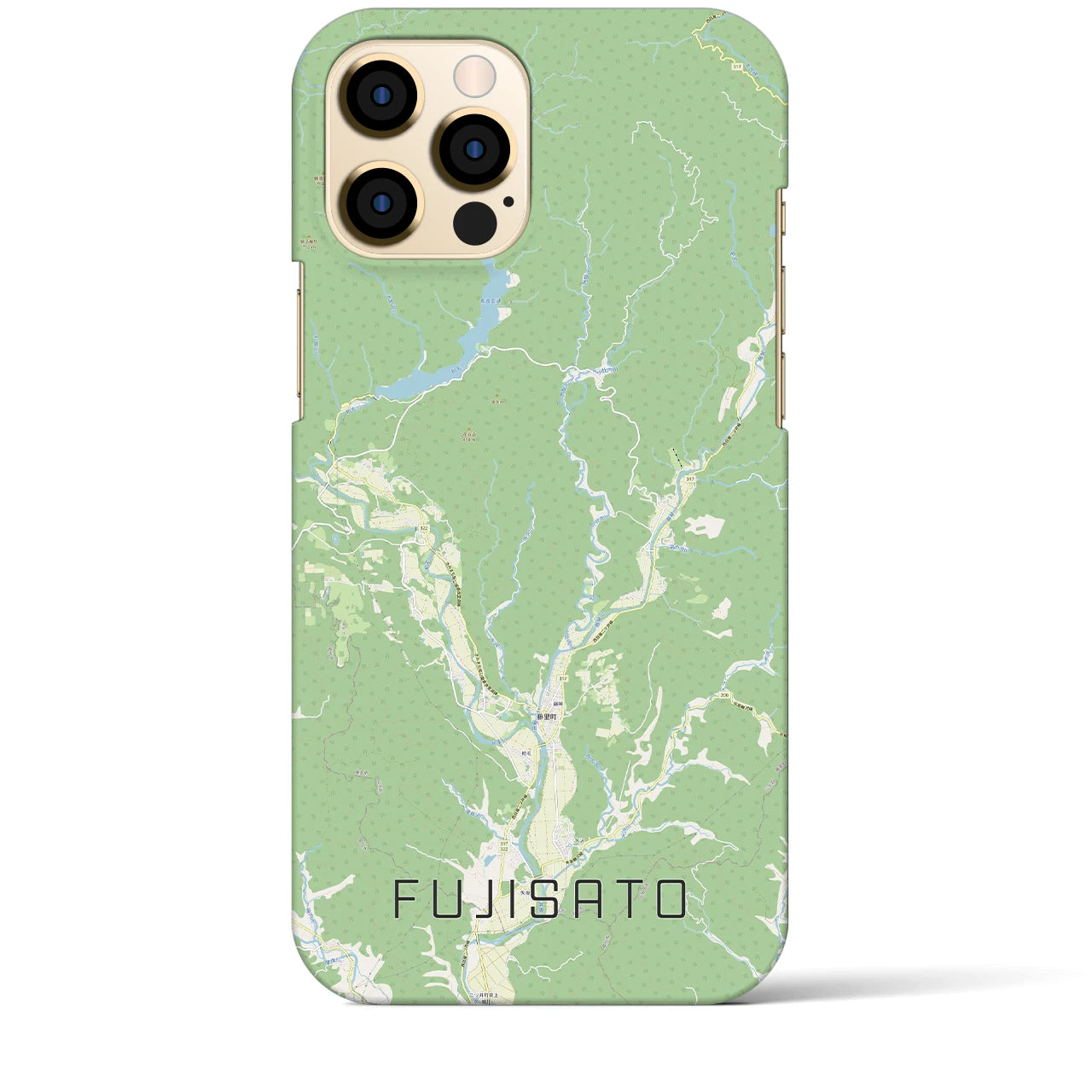 【藤里（秋田県）】地図柄iPhoneケース（バックカバータイプ）