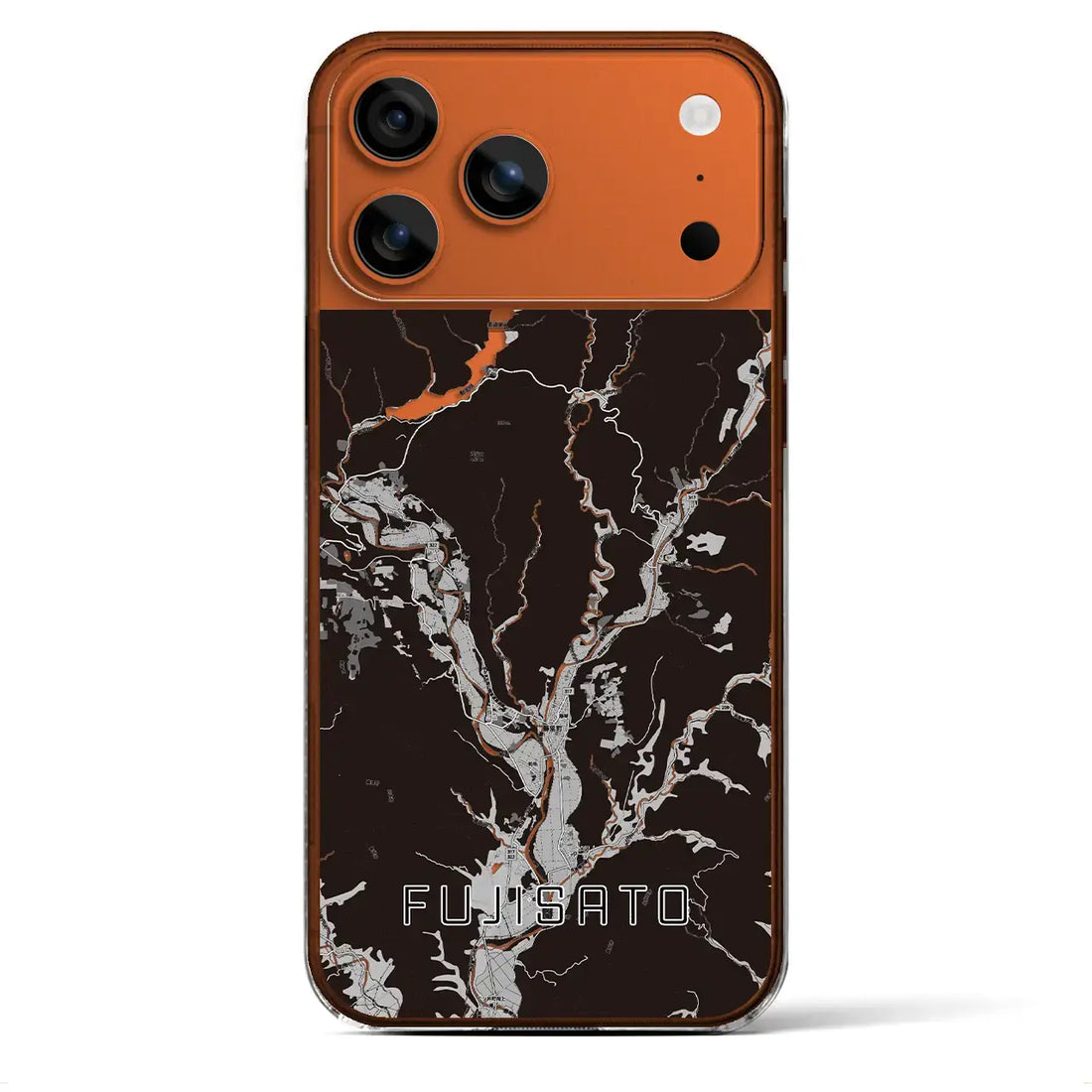 【藤里(秋田県)】地図柄iPhoneケース(クリアタイプ)モノトーン・iPhone 17 Pro Max 用