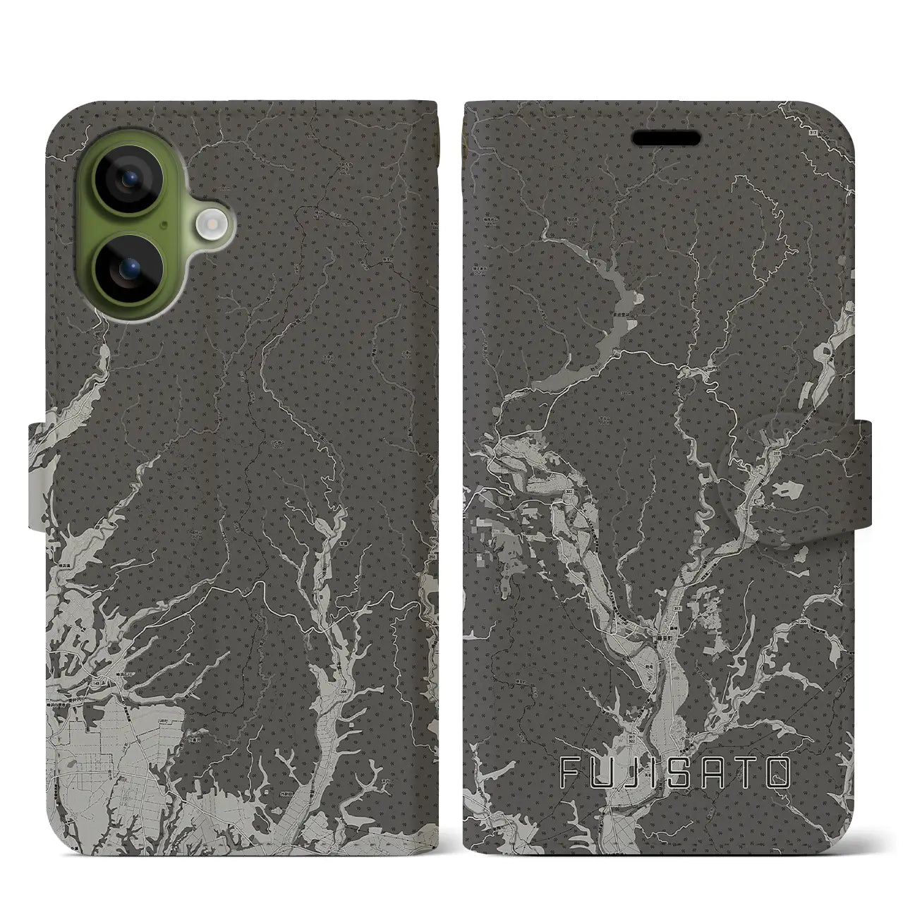 【藤里（秋田県）】地図柄iPhoneケース（手帳タイプ）