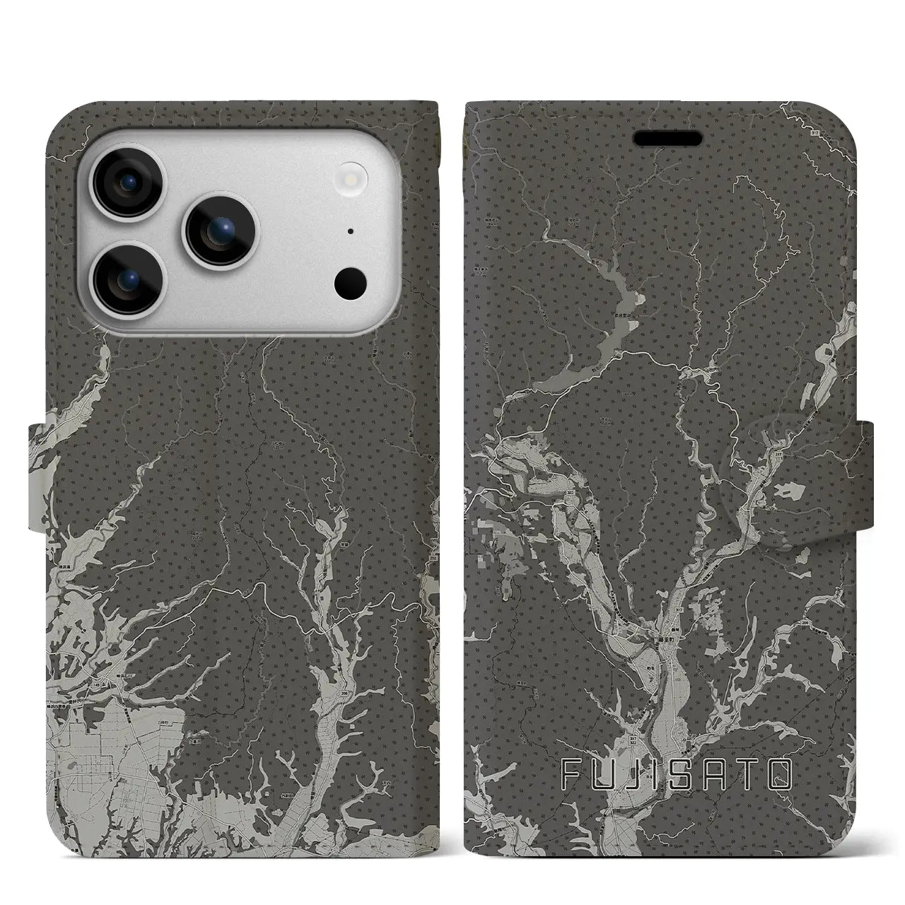 【藤里（秋田県）】地図柄iPhoneケース（手帳タイプ）