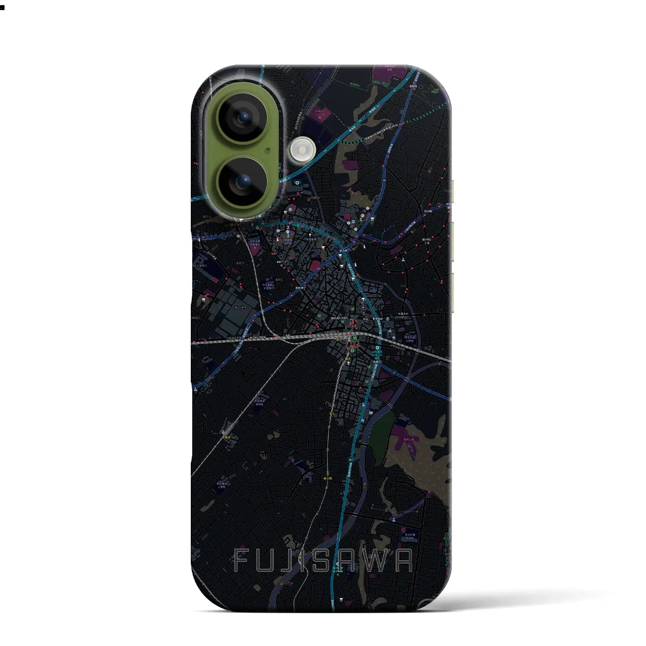 【藤沢（神奈川県）】地図柄iPhoneケース（バックカバータイプ）