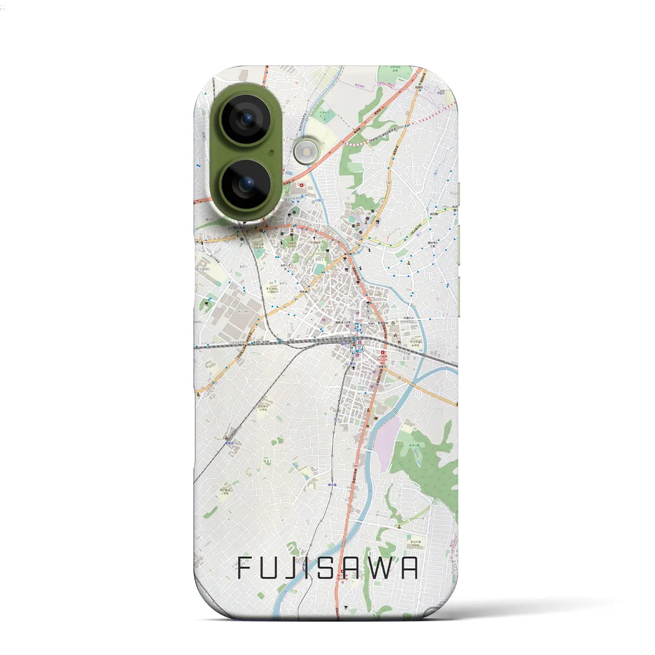 【藤沢（神奈川県）】地図柄iPhoneケース（バックカバータイプ）