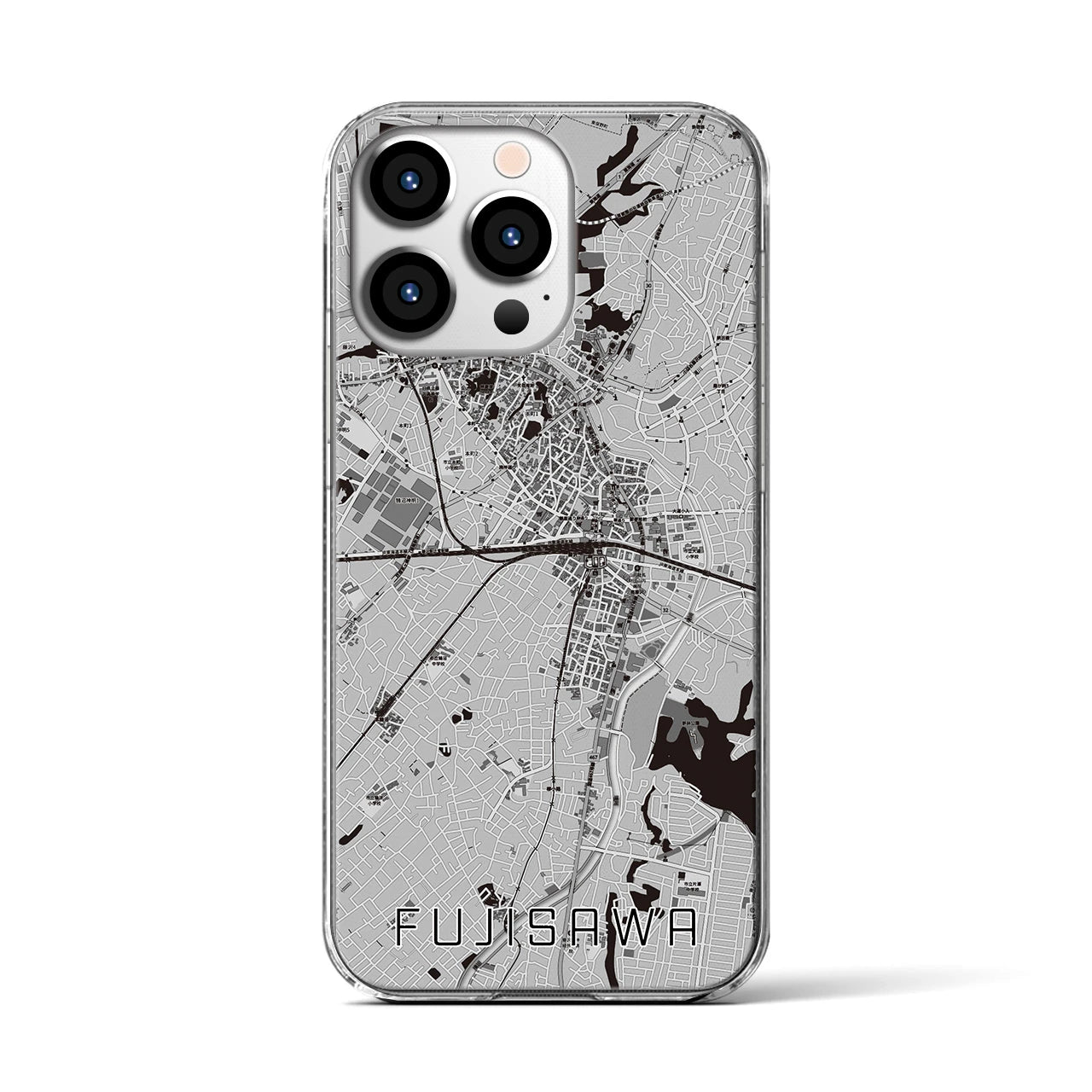 【藤沢（神奈川県）】地図柄iPhoneケース（クリアタイプ）
