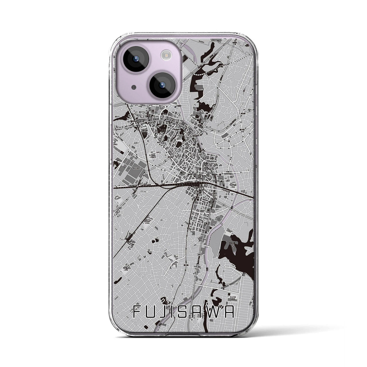 【藤沢（神奈川県）】地図柄iPhoneケース（クリアタイプ）