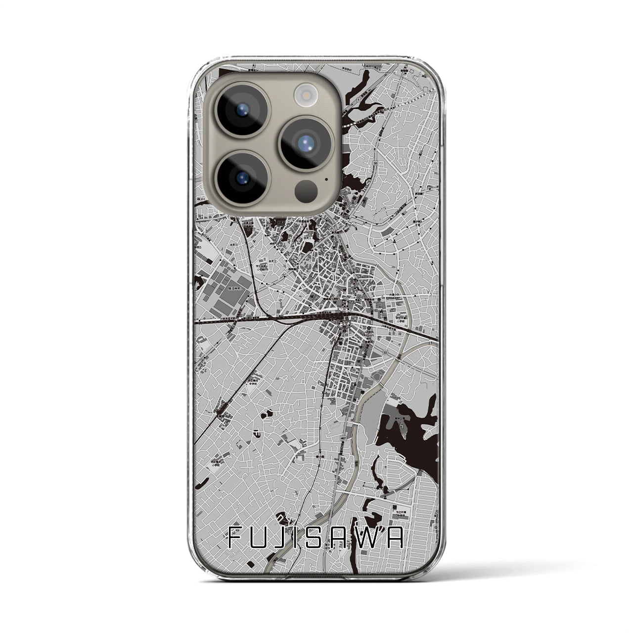 【藤沢（神奈川県）】地図柄iPhoneケース（クリアタイプ）