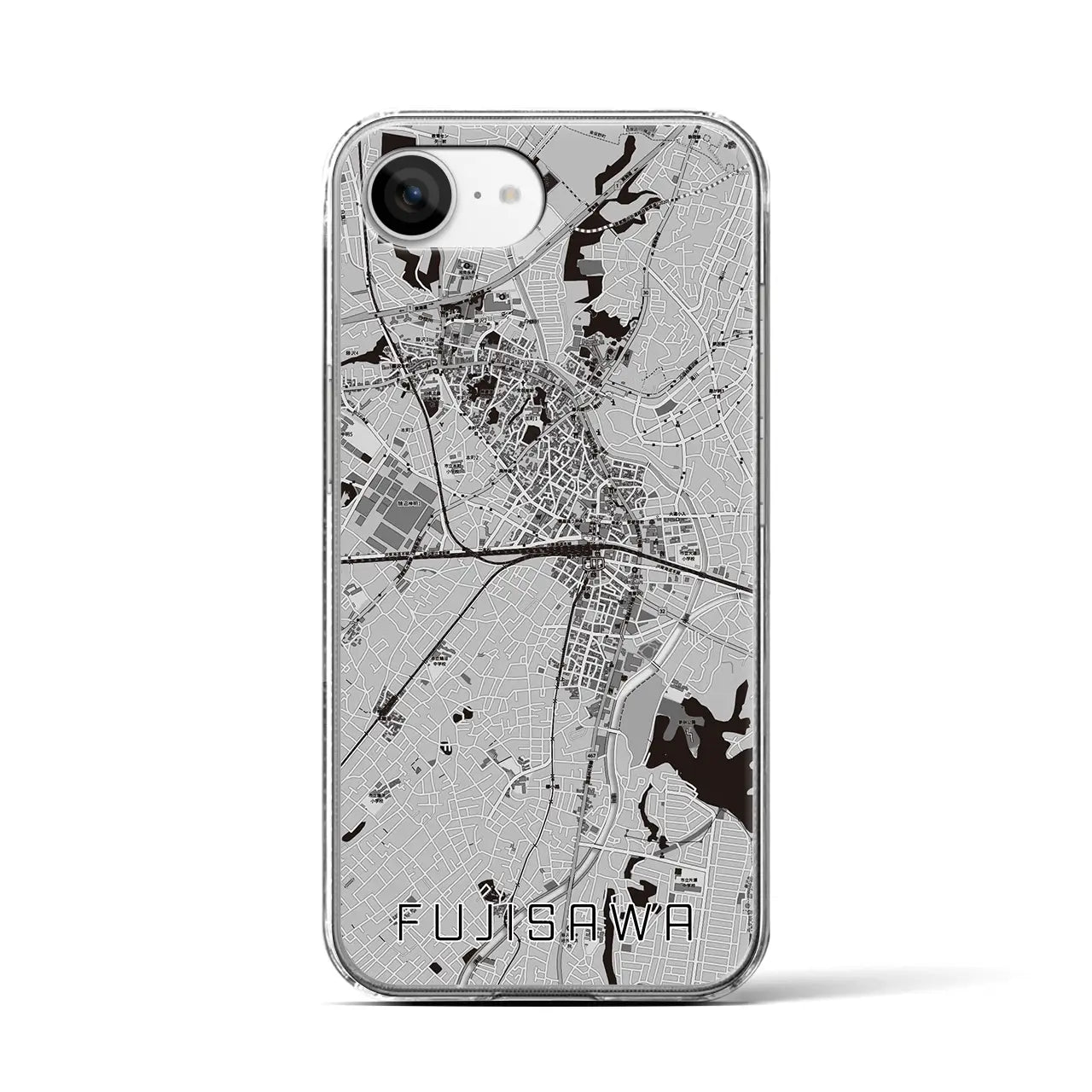 【藤沢（神奈川県）】地図柄iPhoneケース（クリアタイプ）