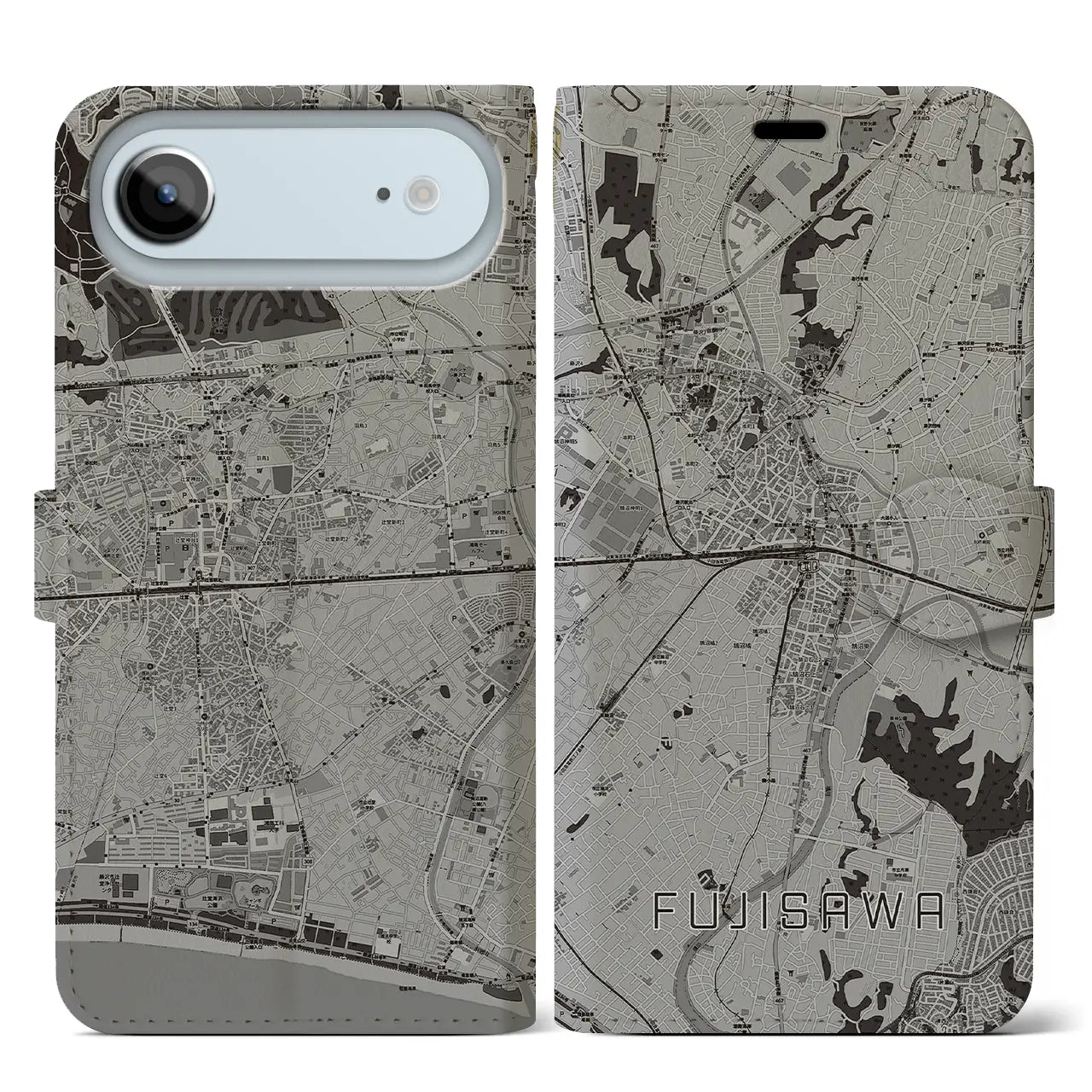 【藤沢（神奈川県）】地図柄iPhoneケース（手帳タイプ）