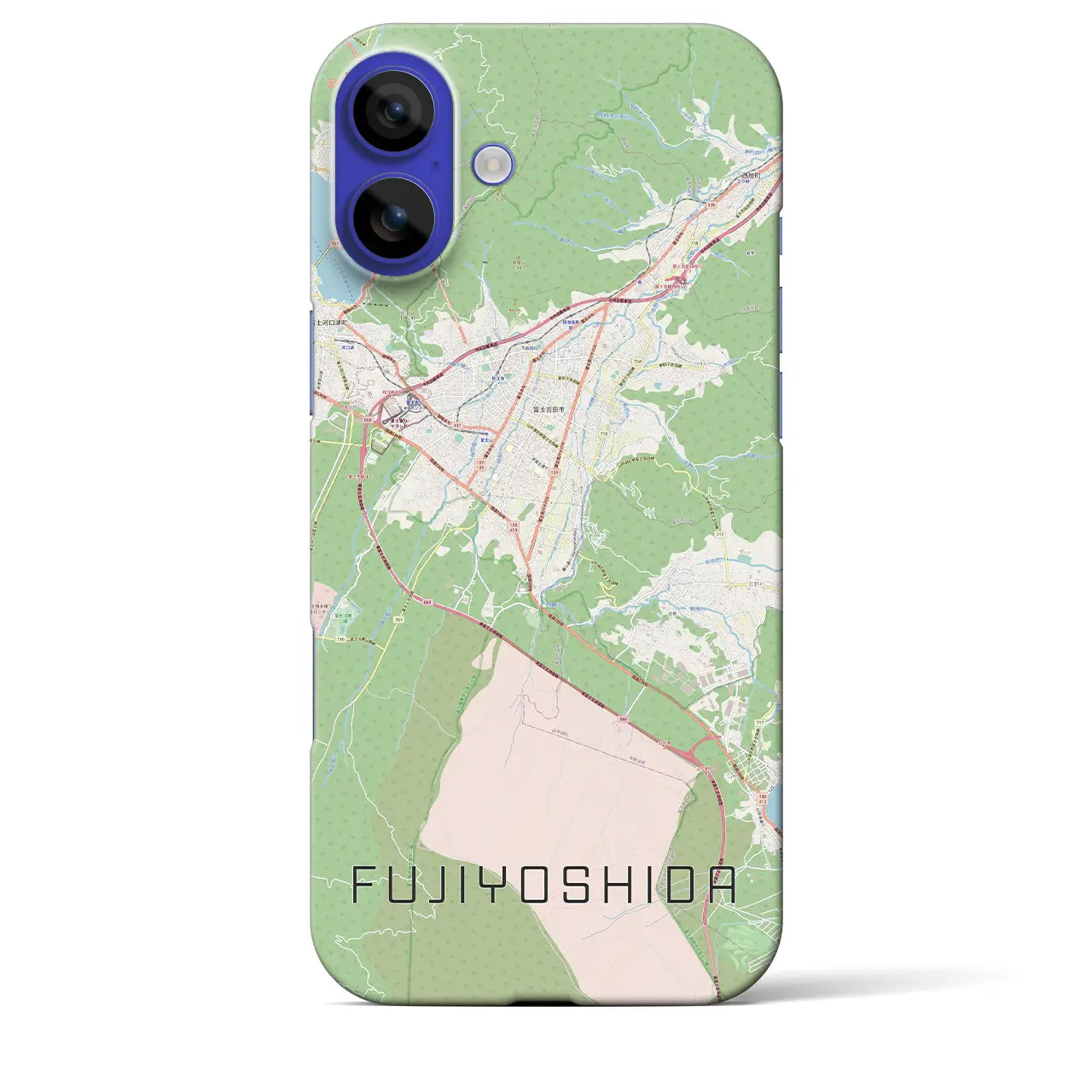 【富士吉田（山梨県）】地図柄iPhoneケース（バックカバータイプ）