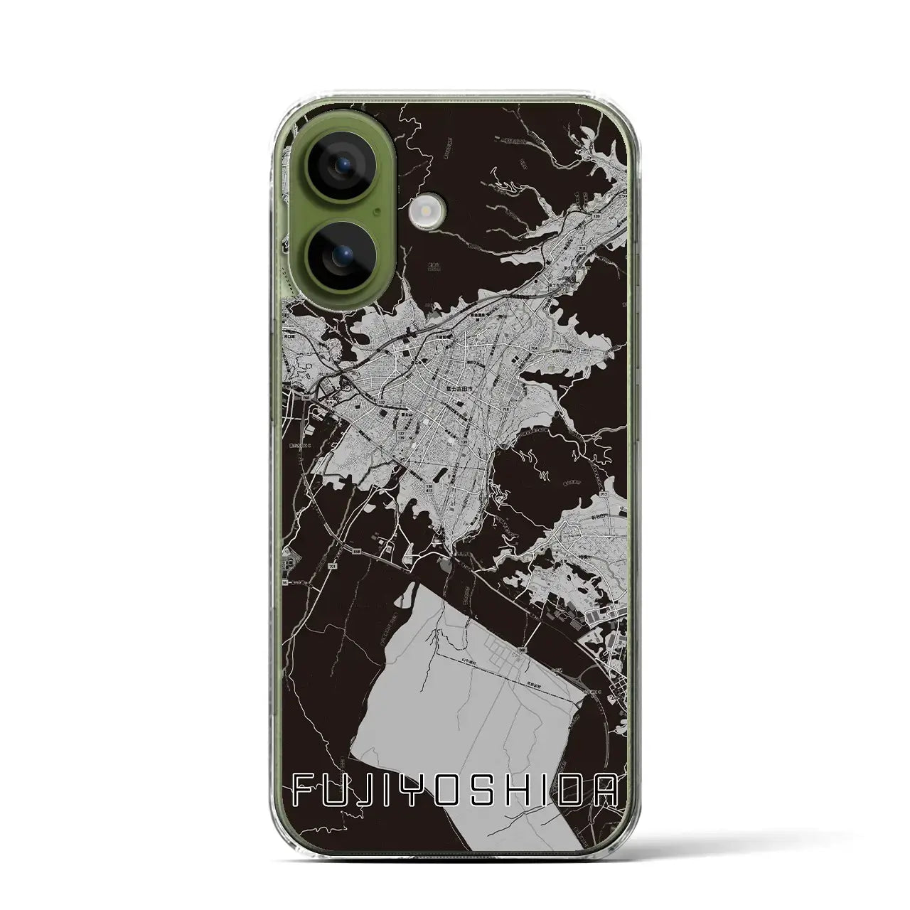 【富士吉田（山梨県）】地図柄iPhoneケース（クリアタイプ）
