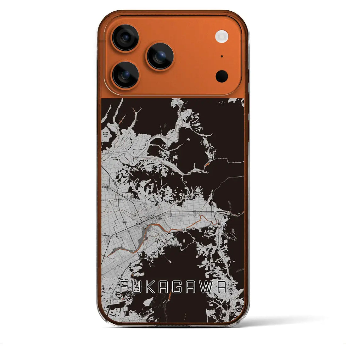 【深川（北海道）】地図柄iPhoneケース（クリアタイプ）