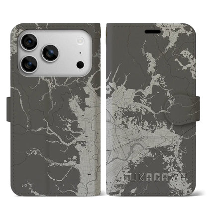 【深川（北海道）】地図柄iPhoneケース（手帳タイプ）